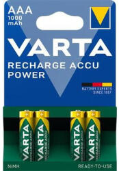 VARTA Tölthető elem, AAA mikro, 4x1000 mAh, előtöltött, VARTA "Power" 4 db (VAKU14)