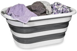 HomeLife Coș de rufe pliabil din silicon, 40 litri, gri-SKP5226
