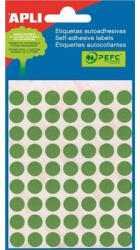 APLI Etikett, 10 mm kör, kézzel írható, színes, APLI, zöld, 315 etikett/csomag (LCA2054) - fapadospatron