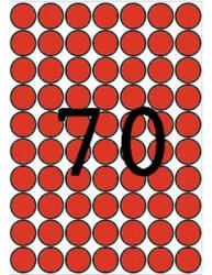 APLI Etikett, 19 mm kör, színes, A5 hordozón, APLI, piros, 560 etikett/csomag (LCA12105) - fapadospatron