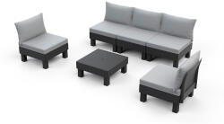 Keter Elements II 5 személyes kerti bútor garnitúra grafit (257362_257364) - leziter
