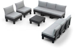 Keter Elements II 8 személyes kerti bútor garnitúra grafit (257362_257364_2) - leziter