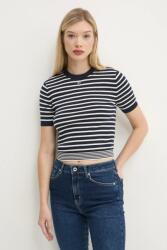 Tommy Hilfiger pamut pulóver könnyű, sötétkék, DW0DW19336 - sötétkék M