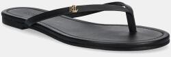 Lauren Ralph Lauren bőr flip-flop Raquel fekete, női, lapos talpú, 802953931001 - fekete Női 43