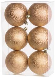 MagicHome Gömbök MagicHome Karácsony, 6 db, pezsgő, karácsonyfára, 8 cm