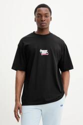 HUGO Blue pamut póló - fekete S - answear - 16 990 Ft