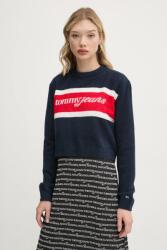 Tommy Hilfiger gyapjúkeverék pulóver női, sötétkék, DW0DW19341 - sötétkék M