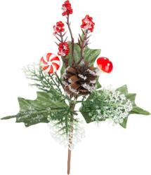 MagicHome Vianoce Ág MagicHome Karácsony, nyalókával és gombával, 19 cm