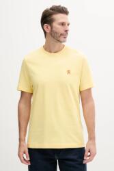 Tommy Hilfiger pamut póló - sárga S - answear - 15 990 Ft