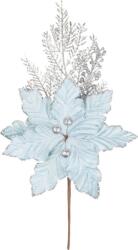 MagicHome Vianoce Ág MagicHome Karácsony, mikulásvirág virággal, kék/ezüst, 27 cm