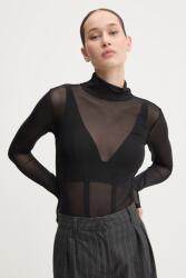 HUGO BOSS hosszú ujjú női, félgarbó nyakú, fekete, 50534053 - fekete XS