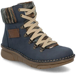 Rieker női fűzős cipzáras kék bokacipő 73343-15