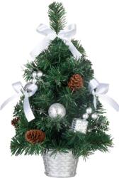 MagicHome Karácsonyfa MagicHome Karácsonyi, díszített, ezüst, masni, 40 cm