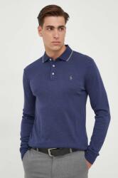 Ralph Lauren pamut hosszúujjú sötétkék, sima - sötétkék M - answear - 58 990 Ft