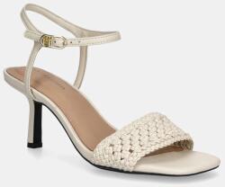 Tommy Hilfiger szandál CROCHET LTHR KITTEN SANDAL bézs, FW0FW08587 - bézs Női 41