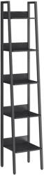 VASAGLE Létrapolc Keskeny Ipari Stílusú 5-Szintes Könyvespolc Rusztikus Barna-Fekete (EUZ-LLS109B56)