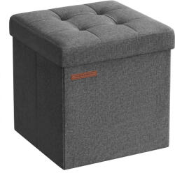 SONGMICS Összecsukható Tárolós Ülőke Sötétszürke Len Hatású Kárpittal (EUZ-LSF028G01)