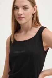 Guess Jeans selyemkeverék top - fekete S