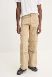 HUGO Blue pamut nadrág bézs, magas derekú széles, 50530833 - bézs 36