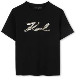 KARL LAGERFELD gyerek pamut póló - fekete 114