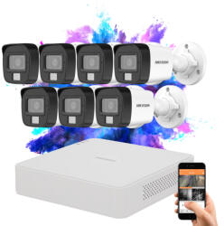 HIKVISION TurboHD-TVI 7 kamerás kamerarendszer 2MP színes éjszakai képpel