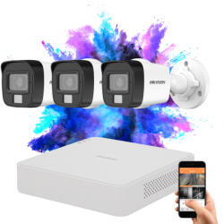 HIKVISION TurboHD-TVI 3 kamerás kamerarendszer 2MP színes éjszakai képpel