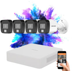HIKVISION TurboHD-TVI 4 kamerás kamerarendszer 2MP színes éjszakai képpel