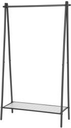 SONGMICS Minimál Acél Ruhaállvány Cipőtartó Polccal Matt Fekete (EUZ-HSR23BK)