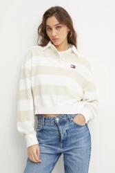 Tommy Hilfiger pamut melegítőfelső bézs, női, mintás, DW0DW19409 - bézs XL