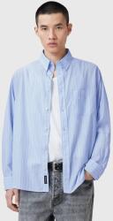 AllSaints pamut ing MARCEL férfi, galléros, regular, M042SC - kék M