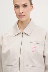 adidas Originals pamut kabát AOP CROP JACKET bézs, átmeneti, oversize, JC8853 - bézs L
