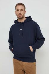 BOSS Orange pamut melegítőfelső sötétkék, férfi, nyomott mintás, kapucnis - sötétkék M