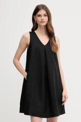 Benetton vászon ruha - fekete S - answear - 18 790 Ft