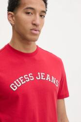 Guess Jeans t-shirt piros, férfi, nyomott mintás, M5RI75 K8FQ4 - piros S
