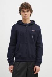 Guess Jeans pamut melegítőfelső sötétkék, férfi, nyomott mintás, kapucnis, M5RQ45 KCPR1 - sötétkék L