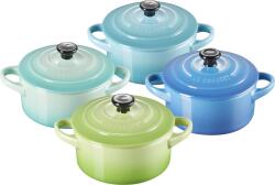 Le Creuset Vase pentru copt și servire Mini Cocotte Metallics 250 ml albastre și verzi 4 buc (79212105139100)