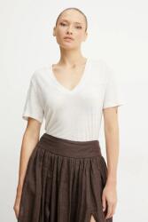 BOSS Orange vászon póló - bézs S - answear - 20 990 Ft