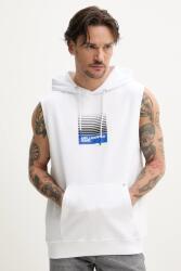 Karl Lagerfeld Jeans pamut mellény fehér, férfi, nyomott mintás, kapucnis, A2M20029 - fehér M
