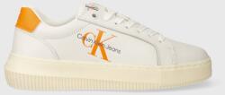 Calvin Klein bőr sportcipő YWYW823 CHUNKY CUPSOLE MONOLOGO W MONO LTH WN - bézs Női 38 - answear - 42 990 Ft