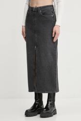 Karl Lagerfeld Jeans farmer szoknya szürke, midi, egyenes, A1W12008 - szürke S