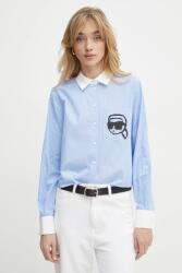 KARL LAGERFELD pamut ing női, galléros, regular, A1W11037 - kék 38