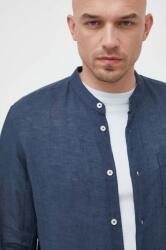 Benetton len ing galléros, sötétkék, regular - sötétkék XXL