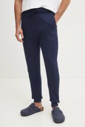 HUGO BOSS pamut nadrág otthoni viseletre sötétkék, sima, 50520501 - sötétkék M