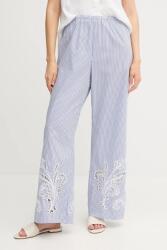 Tommy Hilfiger pamut nadrág magas derekú széles, WW0WW46108 - kék 38