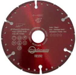 Prodiamante VBE125H2 multivágó korong - fémhez, alumíniumhoz, PVC-hez és betonhoz Ø125mm (VBE125H2)
