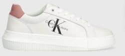 Calvin Klein bőr sportcipő YW0YW00823 CHUNKY CUPSOLE MONOLOGO W MONO LTH WN - fehér Női 36 - answear - 40 990 Ft