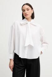 Tommy Hilfiger pamut ing fűzős nyakkivágású, fehér, relaxed, WW0WW44722 - fehér 42