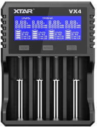 Xtar VX4 Akkumulátor Töltő Szett Li-ion 1.5V / 3.6 / 3.7V / Li-FePO4 / Ni-MH (XR-VX4SET)