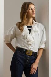 Ralph Lauren pamut ing női, galléros, fehér, relaxed, 200962682 - fehér S