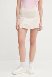 Calvin Klein Jeans pamut szoknyanadrág bézs, mini, harang alakú, J20J225215 - bézs 30